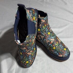 Women’s Platform Keds Rifle Paper Floral Print Boots - Navy and Multicolor